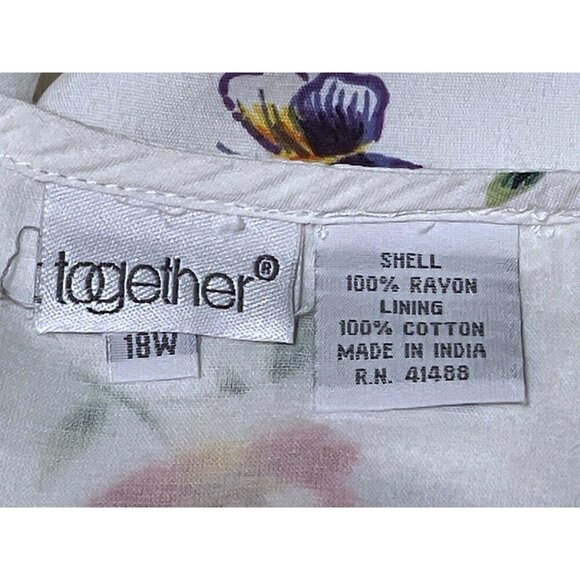 Vintage Together Midi Dress 18 Pockets Full Button Sundress Butterfly Fairy - Picture 9 of 10